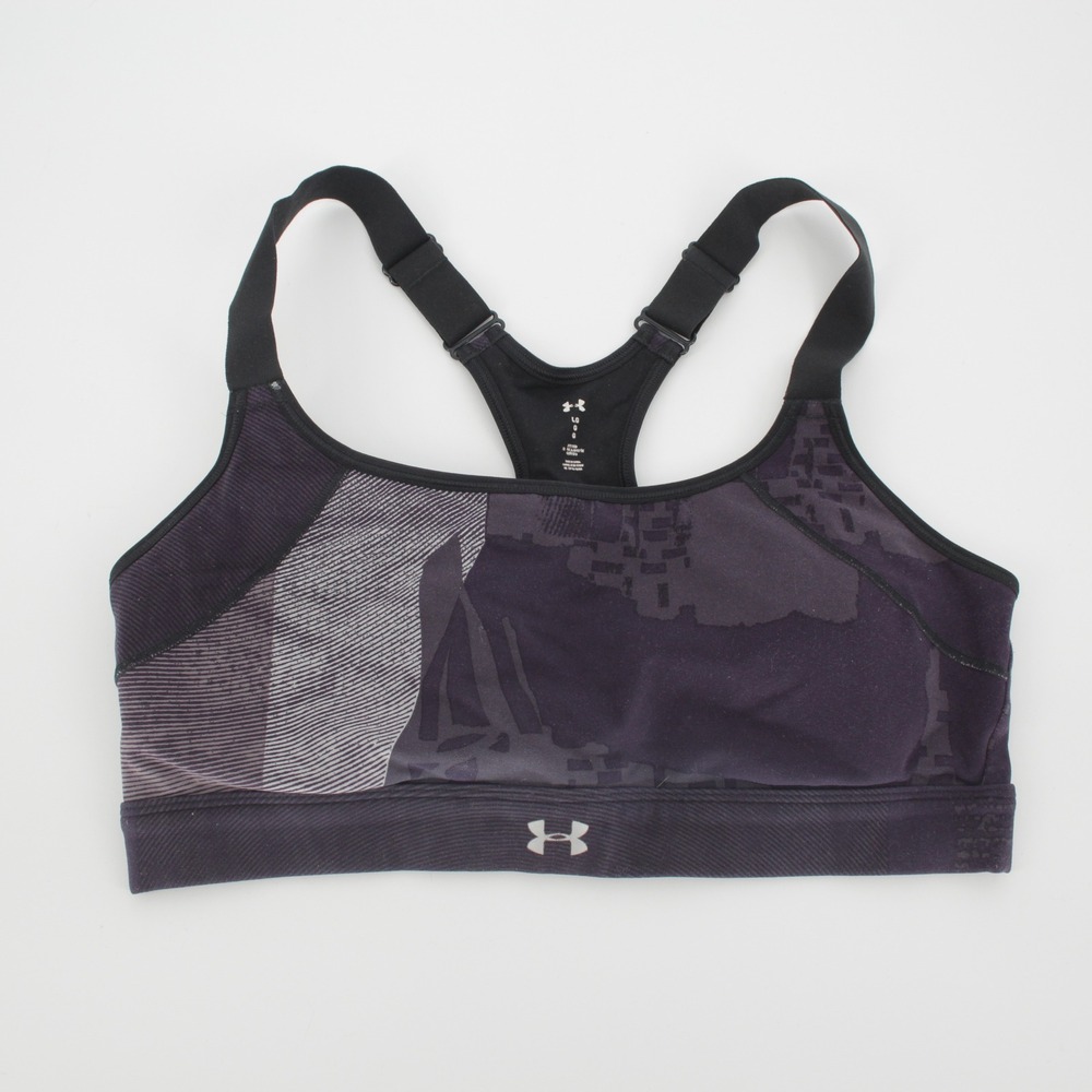 Under Armour Women's Purple‎ Abstract Print Racerback Sports Bra Size Large